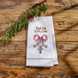 Christmas Bow Tied Up With Love Dishtowel