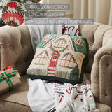 Christmas Cottage Pillow with Beads-Lange General Store