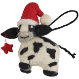 Christmas Cow Felt Ornament Set of 4-Lange General Store