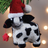 Christmas Cow Felt Ornament Set of 4-Lange General Store