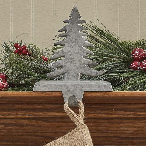 Christmas Fir Tree Stocking Hanger - Galvanized-Lange General Store
