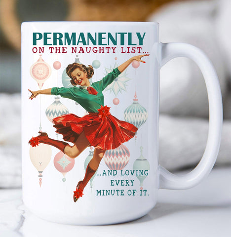 Christmas Funny Naughty List Mug-Lange General Store