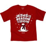 Christmas Jesus Is the Reason Snowman T-shirt - Kids-Lange General Store
