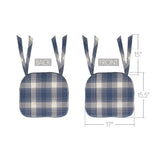 Colonial Blue Plaid Chair Pad-Lange General Store
