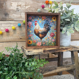 Colorful Floral Chicken Sign-Lange General Store