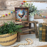 Colorful Floral Chicken Sign-Lange General Store