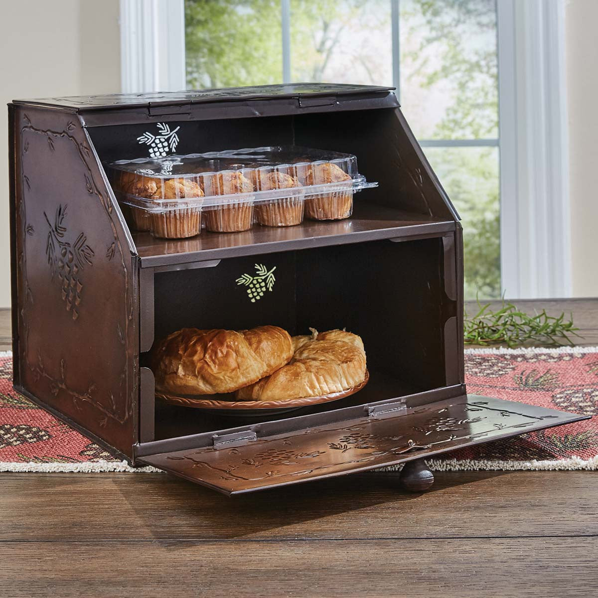 Copper Pine Bread Box | Rustic Lodge Kitchen Storage – Lange