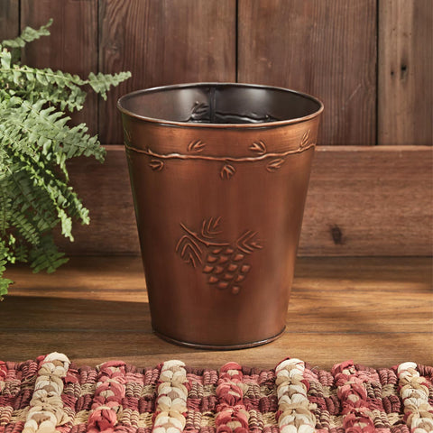 Copper Pine Waste Basket-Lange General Store