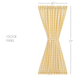 Cornsilk Yellow Buffalo Check Door Panel Curtain-Lange General Store