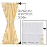 Cornsilk Yellow Buffalo Check Door Panel Curtain-Lange General Store