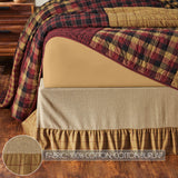 Correll Burgundy & Natural Ruffled Bed Skirt
