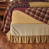 Correll Burgundy & Natural Ruffled Bed Skirt-Lange General Store