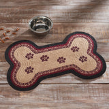 Correll Dog Bone Braided Rug Mat – Medium 15x23 – Burgundy, Natural, Country Black