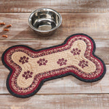 Correll Dog Bone Braided Rug Mat – Small 11.5x17.5 – Burgundy, Natural, Country Black