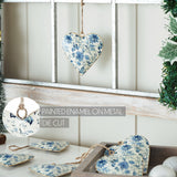 Cottage Blue Floral Metal Ornament Set of 6-Lange General Store