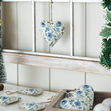 Cottage Blue Floral Metal Ornament Set of 6-Lange General Store