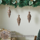 Cottage Finial Ornament Feathered Finish Set of 3-Lange General Store