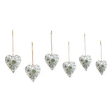 Cottage Neutral Floral Metal Ornament Set of 6