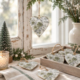 Cottage Neutral Floral Metal Ornament Set of 6