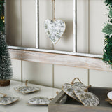 Cottage Neutral Floral Metal Ornament Set of 6