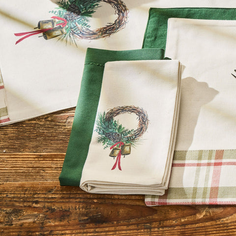 Cowbell Christmas Cotton Cloth Napkins Set of 4