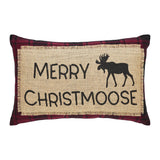 Cumberland Red Black Plaid Merry Christmoose Pillow-Lange General Store