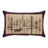 Cumberland Red Black Plaid Winter Forest Pillow-Lange General Store