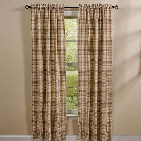 Amphora Plaid Long Panel Curtains 84"
