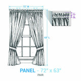 Amphora Plaid Short Panel Curtains 63"