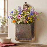 Full spring wildflower wall pocket arrangement
