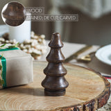 Dark Finish Four-Tiered Hand Turned Wooden Tree Set of 6-Lange General Store