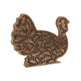 Dark Wooden Harvest Leaf Carved Turkey-Lange General Store