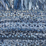 Denim Fringe Braided Rug-Lange General Store