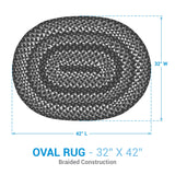 Denim Fringe Braided Rug-Lange General Store