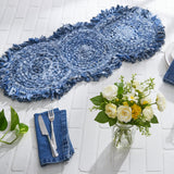 Denim Fringe Braided Table Runner 34"-Lange General Store