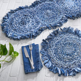 Denim Fringe Braided Table Runner 54"-Lange General Store