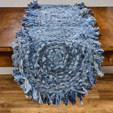 Denim Fringe Braided Table Runner 54"-Lange General Store
