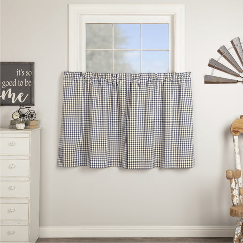 Denim Market Check Tier Curtains 36"-Lange General Store