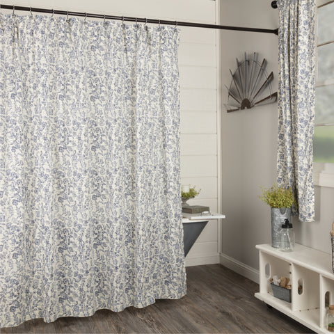Denim Market Floral Shower Curtain-Lange General Store