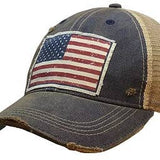 Distressed Trucker Cap - American Flag-Lange General Store