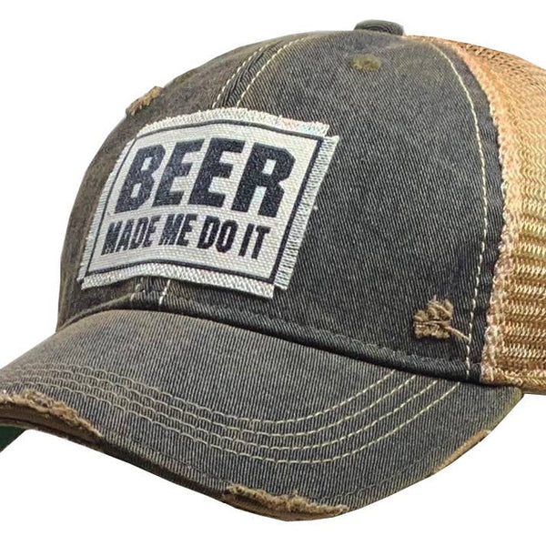 Distressed Trucker Cap - Beer Made Me Do It – Lange General Store