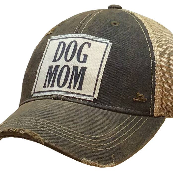 Dog Mom Baseball Cap – Adjustable Distressed Fabric Hat With Golden Doodle Design
