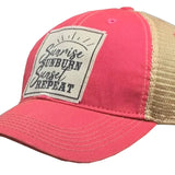 Distressed Trucker Cap - Sunrise Sunburn Sunset Repeat-Lange General Store
