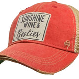 Distressed Trucker Cap - Sunshine Wine and Besties-Lange General Store