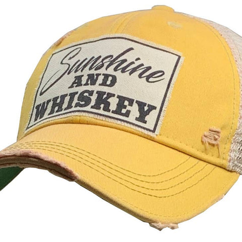 Distressed Trucker Cap - Sunshine and Whiskey-Lange General Store