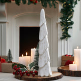 Distressed White Wooden Cone Trees-Lange General Store
