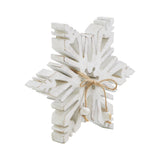 Distressed White Wooden Snowflakes-Lange General Store