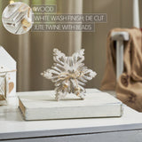Distressed White Wooden Snowflakes-Lange General Store