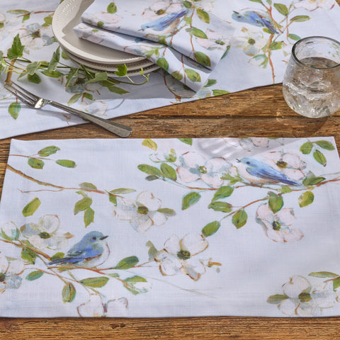 Dogwoods And Blue Birds Placemats-Lange General Store