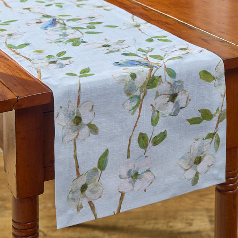 Dogwoods And Blue Birds Table Runner 36"-Lange General Store